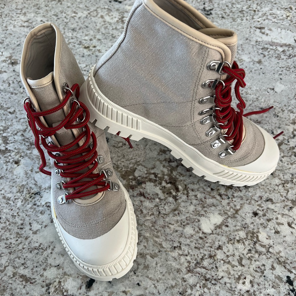 Coconuts by Matisse Cream and Red Ankle Boots